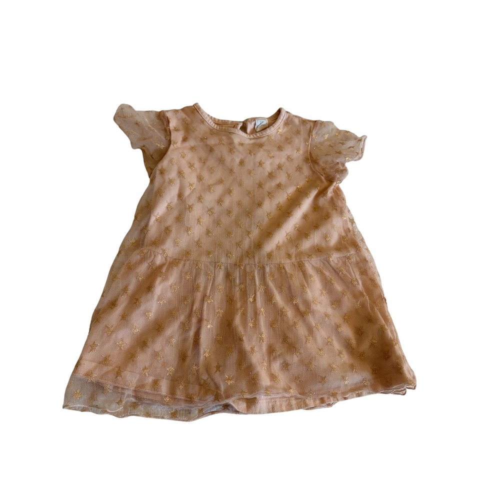 Baby Gap Little Girls Shimmer Star Tulle Top Cream Champagne Gold 4 Year